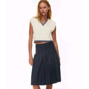 Sunday Best Cable Knit Pullover V-Neck Sweater Vest M Light Academia Preppy